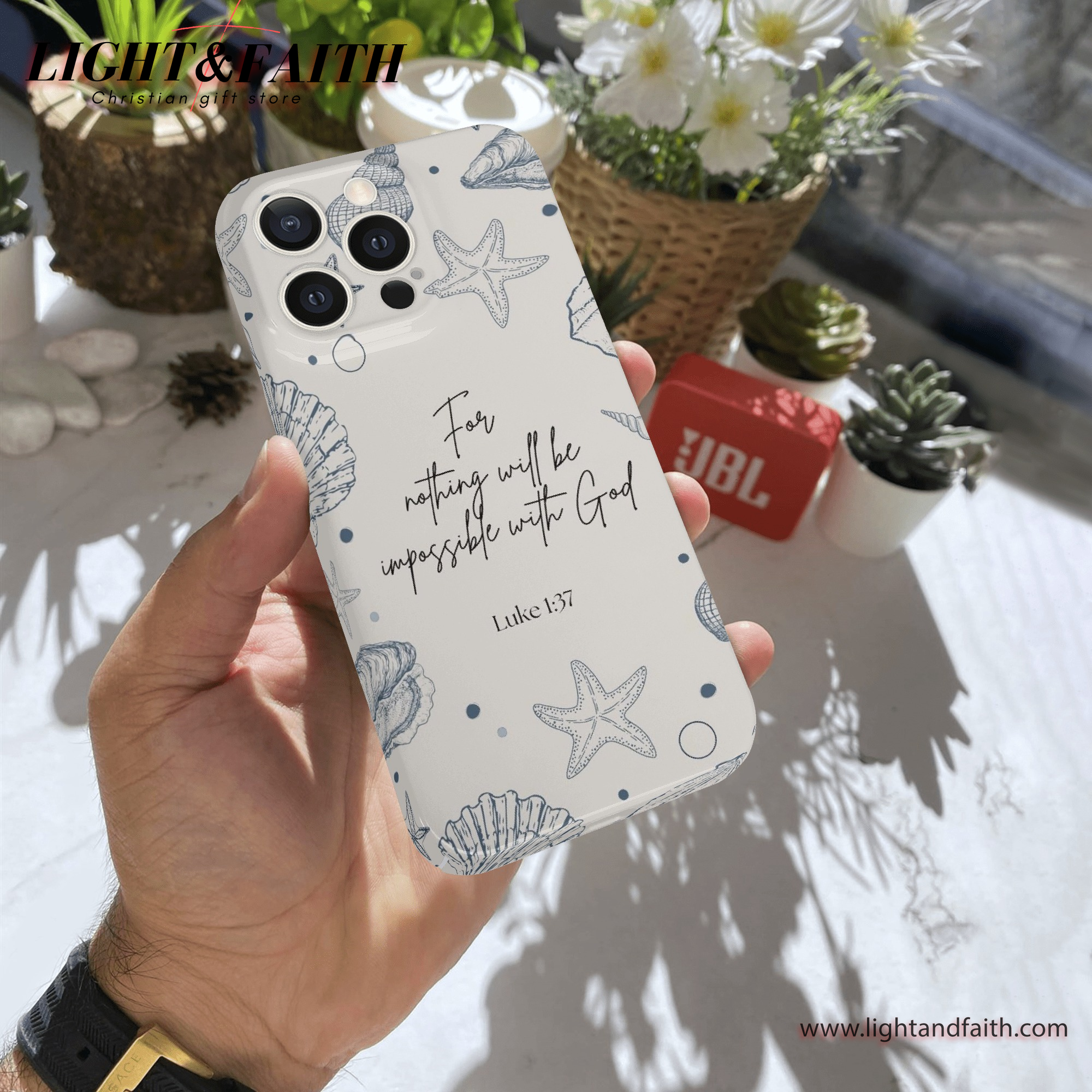 For Nothing Will Be Impossible With God Phone Case, Christian Phone Case, Bible Verse Phone Case, Luke 1:37 Phone Case, Religious Gift, PCLAF01